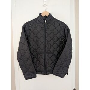 Vintage GAP Black Quilted Liner Wave Pattern Jacket XS Lightweight‎ Gorpcore